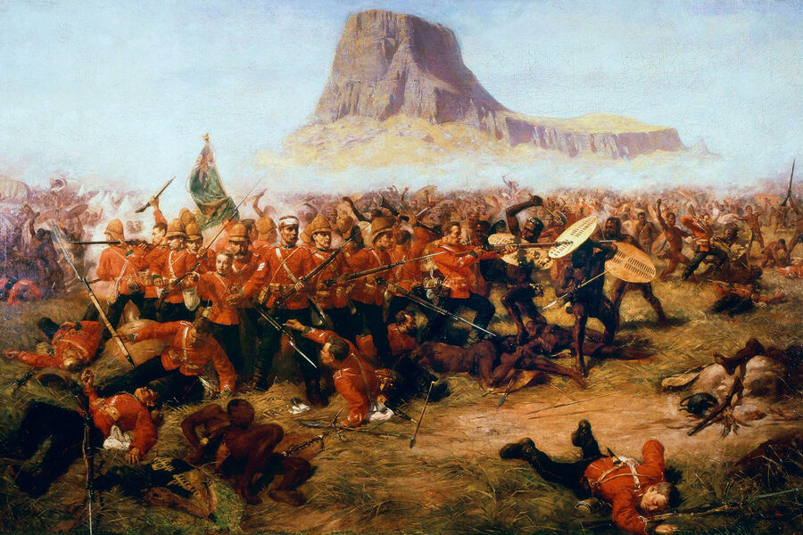 Картина художника Чарльза Эдвина Фриппа «Битва при Изандлване», 1879 год