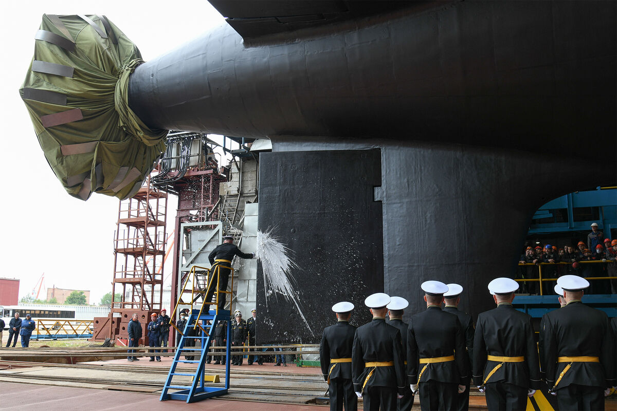 Спуск на воду атомной подводной лодки проекта 885М «Красноярск» в Северодвинске, 2021 год