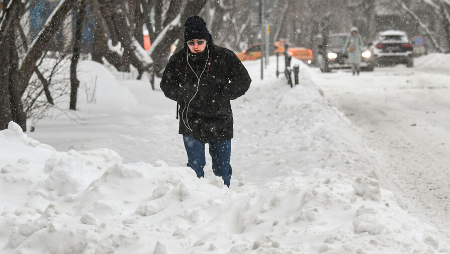 Москвичей предупредили о мощном снегопаде и метели в воскресенье