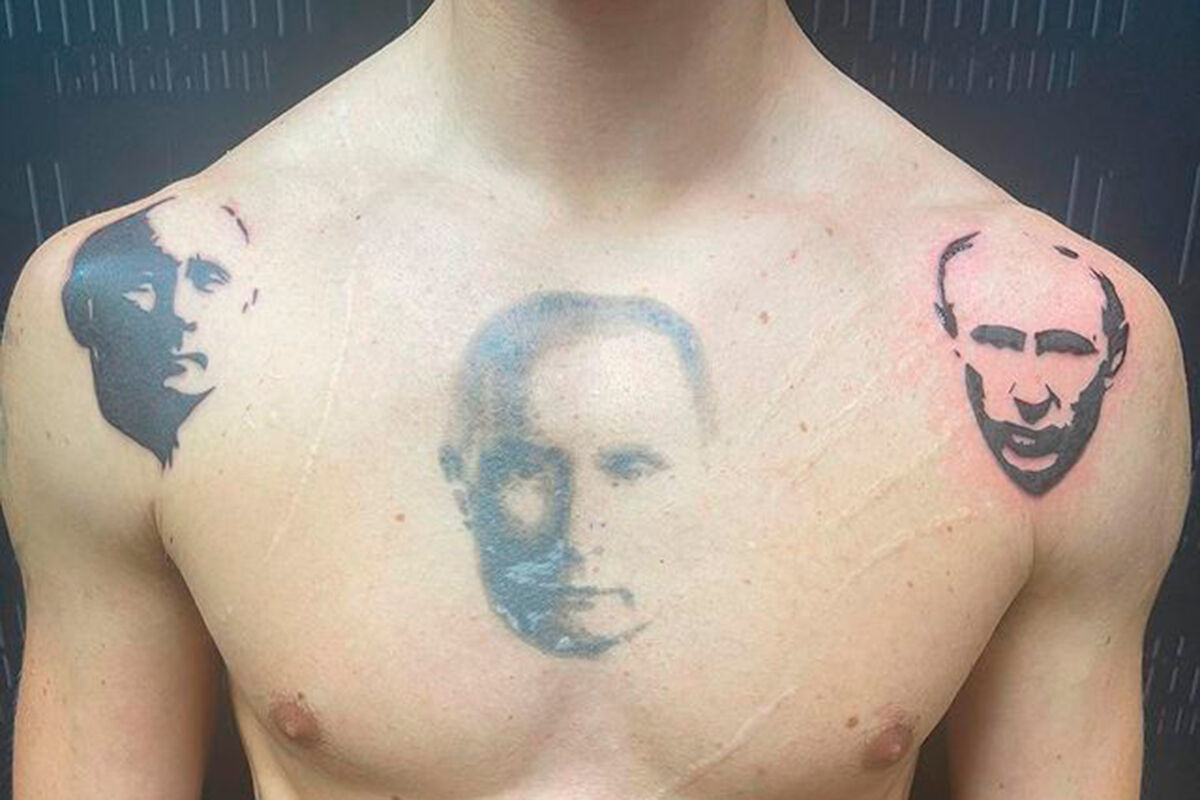 Танцовщик Полунин сделал третью татуировку с лицом Путина