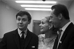 Олег Табаков, Женевьева Паж и Олег Ефремов на IV Международном кинофестивале в Москве, 1965 год
