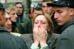 На месте взрыва в жилом доме на Каширском шоссе в Москве, 13 сентября 1999 года