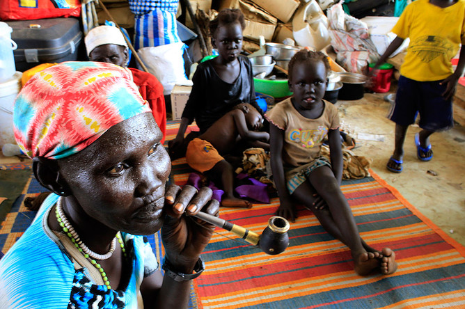 В лагере беженцев из Южного Судана