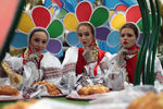 Участники международного парада-карнавала студенчества в рамках XIX Всемирного фестиваля молодежи и студентов