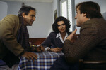 Кинорежиссер Франсуа Трюффо, актеры Фанни Ардан и Жерар Депардье на съемках фильма «Соседка» (1981)