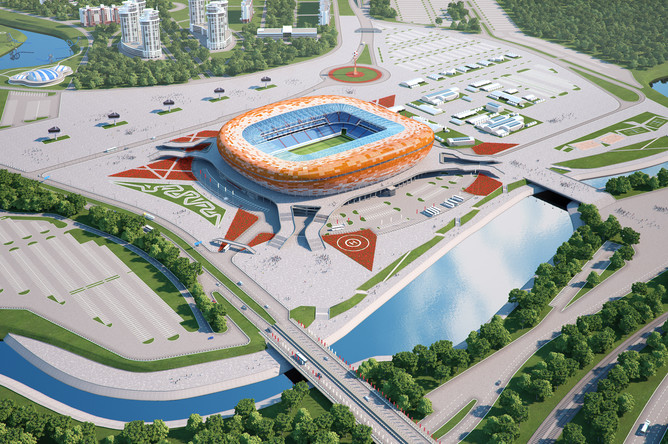Макет будущего футбольного стадиона «Юбилейный» в Саранске