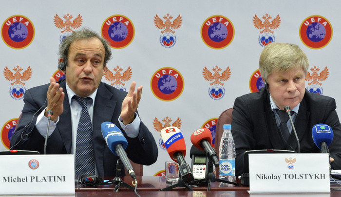 Президент УЕФА Мишель Платини с&nbsp;официальным визитом посетил Дом футбола на&nbsp;Таганке в&nbsp;Москве.