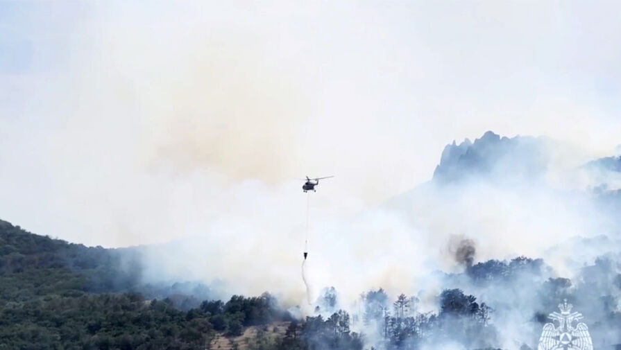 В Коктебеле ликвидировали открытое горение на природном пожаре