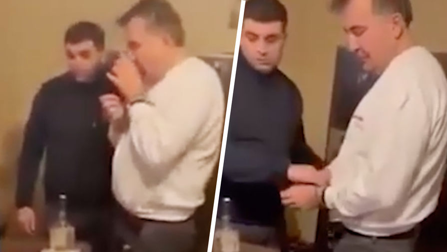 Выпивший на посошок перед задержанием Саакашвили попал на видео