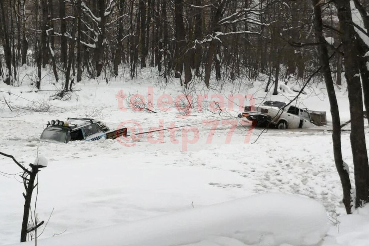 Во Фрязино два автомобиля провалились под лед на местном пруду - Газета.Ru  | Новости