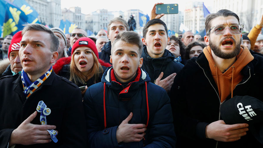 Участники протестной акции оппозиции в&nbsp;Киеве