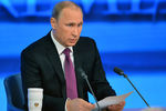 Владимир Путин на десятой большой ежегодной пресс-конференции в Центре международной торговли на Красной Пресне