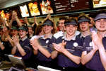 Employees of the McDonald's restaurant on Ogareva Street in Moscow on the opening day, 1993