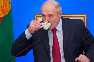 Президент Белоруссии Александр Лукашенко на пресс-конференции в Минске, январь 2015 года