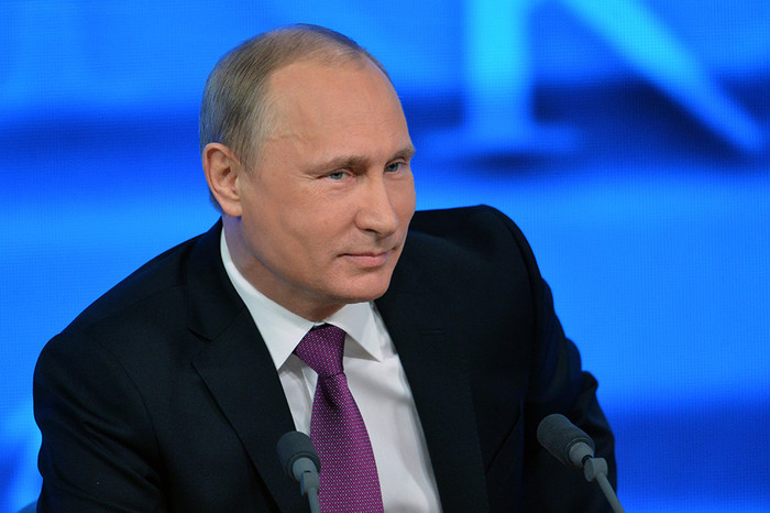 Владимир Путин на&nbsp;десятой большой ежегодной пресс-конференции в&nbsp;Центре международной торговли на&nbsp;Красной Пресне