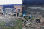 Последствия обрушения в здании школы в селе Уян Куйтунского района Иркутской области, 11 сентября 2018 года, коллаж