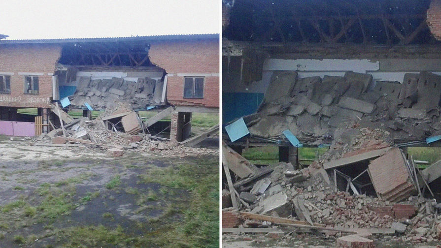 Последствия обрушения в&nbsp;здании школы в&nbsp;селе Уян Куйтунского района Иркутской области, 11 сентября 2018 года, коллаж