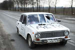Car of local residents during the passage of the humanitarian corridor to the exit from Mariupol, March 2022