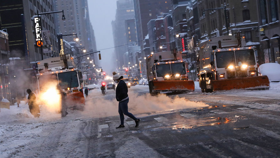 Последствия снегопада в Нью-Йорке, 2 февраля 2021 года