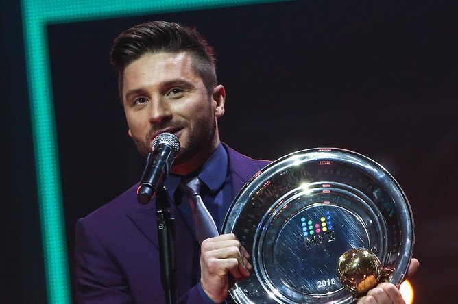 Певец Сергей Лазарев, выигравший в номинации «Международный прорыв»
