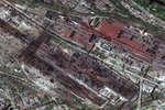 Вид на завод «Азовсталь». Фото со спутника. 29 апреля 2022 года