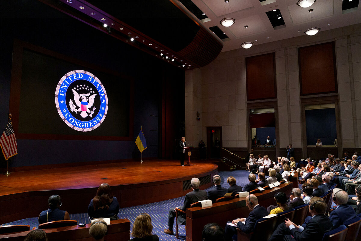 Елена Зеленская выступает в конгрессе США, 20 июля 2022 года
