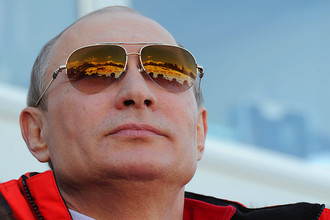 Президент Владимир Путин на Олимпиаде в Сочи, 2014 год