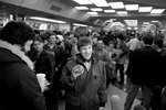 First visitors of McDonald's restaurant in Moscow.  In the hands of a Big Mac visitor, January 31, 1990