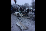 Последствия столкновения легковой машины с самосвалом «БелАЗ» в Кемеровской области, 20 февраля 2018 года