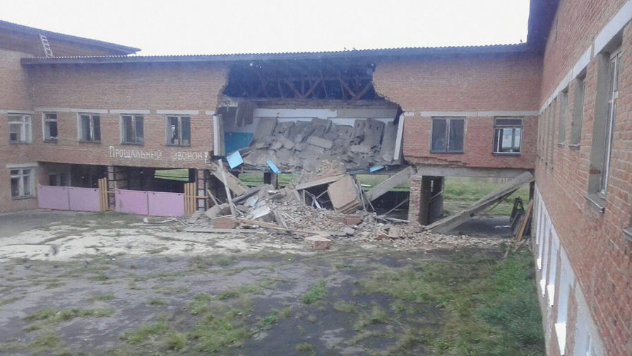 Последствия обрушения в&nbsp;здании школы в&nbsp;селе Уян Куйтунского района Иркутской области, 11 сентября 2018 года