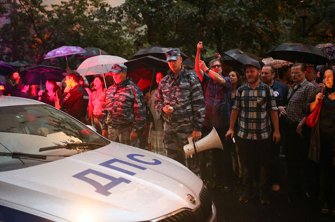 Во время «Марша матерей» в Москве. 15 августа 2018 года