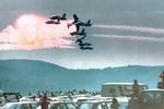 Момент столкновения трех самолетов над авиабазой Рамштайн во время авиашоу Flugtag'88, 28 августа 1988 года