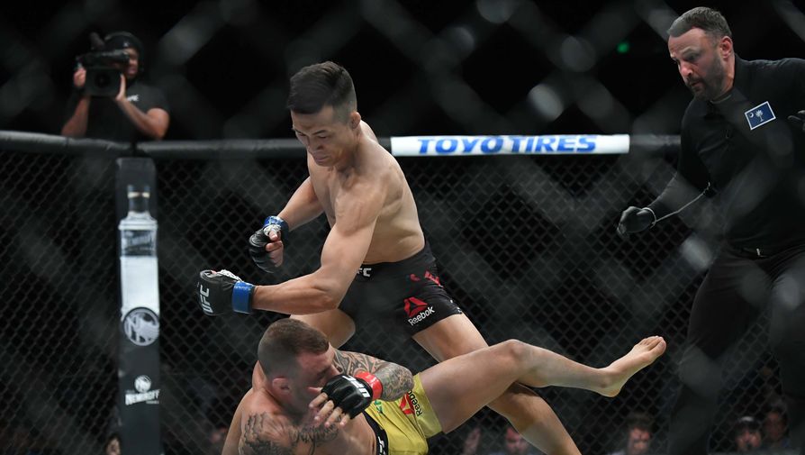 Чан Сунг Юнг по прозвищу Корейский зомби нокаутировал бразильца Ренато Мойкано на турнире UFC Fight Night 154