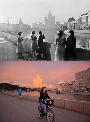 Вид на&nbsp;Котельническую набережную, 1958&nbsp;год/2015 год