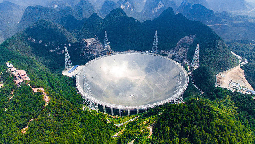 Радиотелескоп FAST в китайской провинции Гуйчжоу