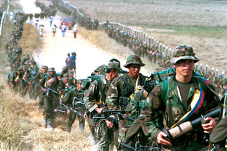Отряд леворадикальной повстанческой группировки FARC в Колумбии