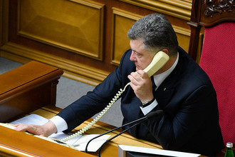 Президент Украины Петр Порошенко на заседании Верховной рады, 2015 год