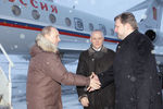 Председатель правительства России Владимир Путин и губернатор Кировской области Никита Белых во время встречи в аэропорту Кирова, 2011 год