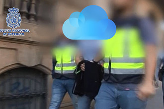 Арест Петра Левашова и логотип iCloud, коллаж