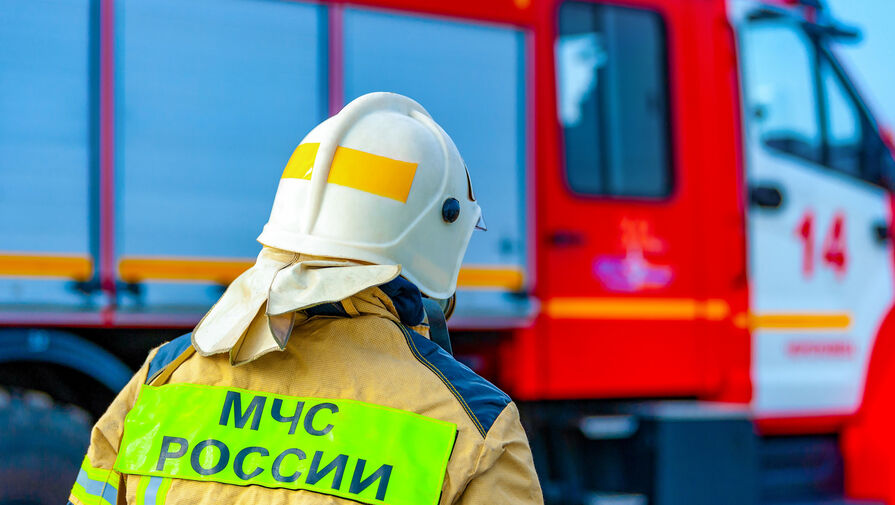 В Омской области спасатели тушат загоревшееся предприятие