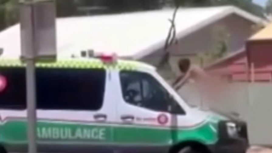 На видео попало, как мужчина без трусов головой разбил лобовое стекло