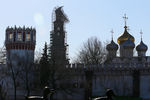 Колокольня Новодевичьего монастыря, пострадавшая от пожара