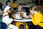 Visitors during the opening of the first McDonald's restaurant on Pushkin Square in Moscow on January 31, 1990