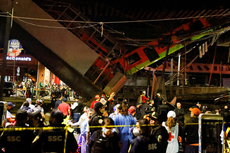 Последствия обрушения метромоста в Мехико, 3 мая 2021 года