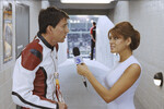 Николас Кейдж и Ева Мендес в кадре из фильма «Призрачный гонщик» (2007)