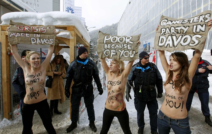 Акция Femen в&nbsp;Давосе.