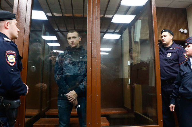 Футболист Павел Мамаев на заседании Тверского районного суда Москвы, 11 октября 2018 года