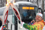 Губернатор Кировской области Никита Белых во время эстафеты Олимпийского огня в Кирове, январь 2014 года