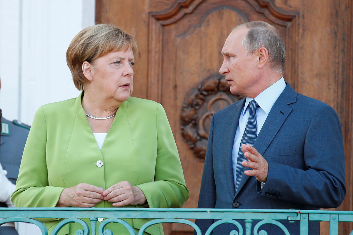 Встреча Владимира Путина и Ангелы Меркель в замке Мезеберг, 18 апреля 2018 года
