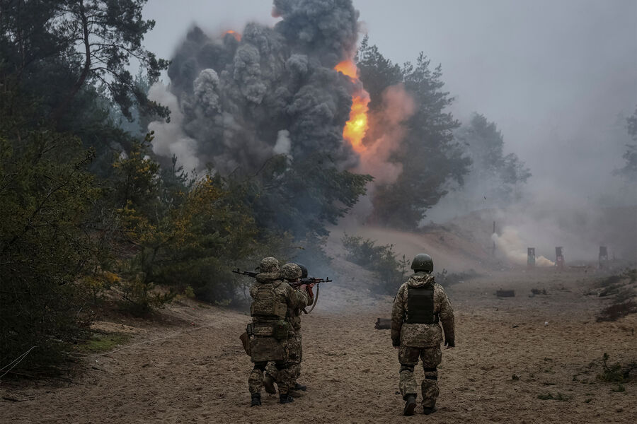 Украинские военнослужащие Волынской бригады территориальной обороны на учениях у границы с Белоруссий, январь 2023 года